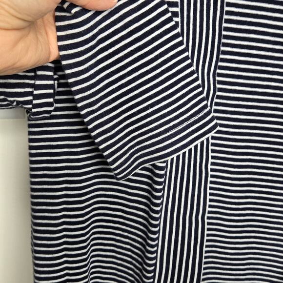J. CREW Blue & White Striped Open Front Long Sleeve Top Lightweight Cotton Sz XS - Picture 4 of 5